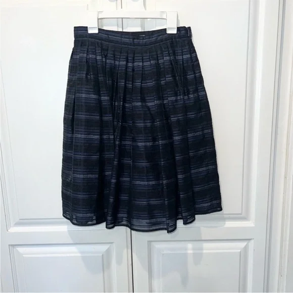 Black Plaid A Line Knee Length Skirt Womens 8 - Picture 4 of 10